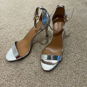 J. Crew Factory silver heels sz 7.5